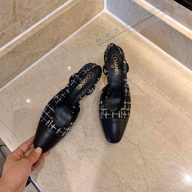 Chanel女鞋 香奈兒時尚經典涼鞋 Chanel中跟涼鞋  naq1090